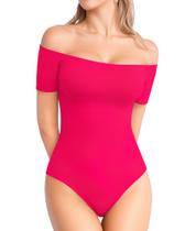 Bodysuit MANGOPOP Off The Shoulder de manga curta para mulheres Bodysuit MANGOPOP Off The Shoulder de manga curta para mulheres