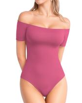 Bodysuit MANGOPOP Off The Shoulder de manga curta para mulheres