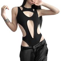Bodysuit SINROYEE Sexy Hollow Out, macacão gótico de verão feminino Bodysuit SINROYEE Sexy Hollow Out, macacão gótico de verão feminino