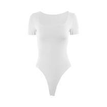 Bodysuits Femininos De Manga Curta, Estilo Bodycon, Verão, Corte Quadrado, Sólido, Y2K, Romper Sexy