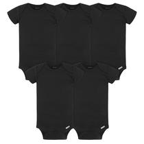 Bodysuits Gerber Baby, pacote com 5 macacões sólidos pretos de 24 meses Bodysuits Gerber Baby, pacote com 5 macacões sólidos pretos de 24 meses