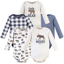 Bodysuits Hudson Baby unissex de algodão de manga comprida de 6 a 9 meses