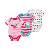 Bodysuits para bebé, Onesies recém-nascidos, conjunto para roupa infantil, fofo, 100% algodão, verão Bodysuits para bebé, Onesies recém-nascidos, conjunto para roupa infantil, fofo, 100% algodão, verão
