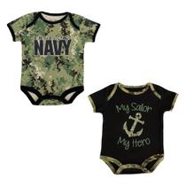 Bodysuits TROOPER Navy, pacote com 2, NWU III, 0-3 meses (7701) Bodysuits TROOPER Navy, pacote com 2, NWU III, 0-3 meses (7701)