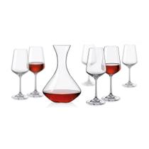 BOHEMIA SANDRA JG DECANTER/TAÇAS 1,5L/350ml CRISTAL TRANSP 7PÇ