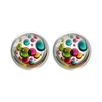 Boho colorido bolhas cúpula de vidro brincos vintage artístico estético para mulheres meninas