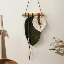 Boho Macrame Folha Pendurado Na Parede Tapeçaria Tecida À Mão Para Quarto Decoração De Casa Presente