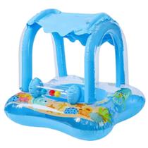 Boia Bebê Chocalho Inflável Com Cobertura Para Piscina