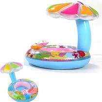 Boia Bebe Guarda Sol Cogumelo Inflavel - Baby Boat 3 Anos 70CM