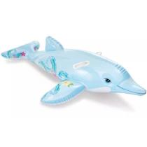 Bóia bote golfinho inflável intex piscina 175x66cm 3 anos +