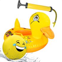 Boia Bote Infantil Inflável Bola Vinil Grande Bomba de Ar Manual Kit Diversão Praia Piscina Boia Bote Infantil Inflável Bola Vinil Grande Bomba de Ar Manual Kit Diversão Praia Piscina