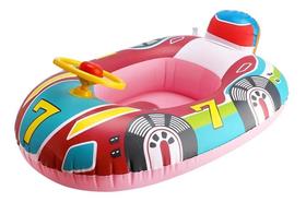 Boia Bote Infantil Inflável Carro Com Volante Buzina Piscina Boia Bote Infantil Inflável Carro Com Volante Buzina Piscina