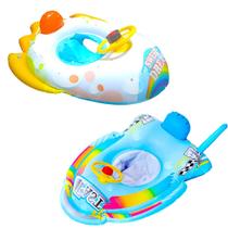 Boia Bote Infantil Inflável Carro Com Volante Buzina Piscina Boia Bote Infantil Inflável Carro Com Volante Buzina Piscina