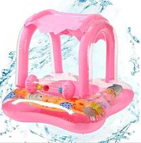 Boia Bote Infantil Nautica Bebê 65x65Cm Com Cobertura Baby (Rosa)