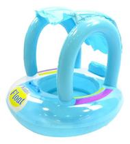 Boia Bote Inflável Bebê Infantil com Volante, Buzina e Cobertura Solar para Piscina e Praia Proteção e Diversão Boia Bote Inflável Bebê Infantil com Volante, Buzina e Cobertura Solar para Piscina e Praia Proteção e Diversão