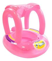 Boia Bote Inflável Bebê Infantil com Volante, Buzina e Cobertura Solar para Piscina e Praia Proteção e Diversão Boia Bote Inflável Bebê Infantil com Volante, Buzina e Cobertura Solar para Piscina e Praia Proteção e Diversão