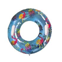 Boia Circular Decorada Flamingo Com Glitter 100 Cm Boia Circular Decorada Flamingo Com Glitter 100 Cm