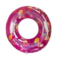 Boia Circular Decorada Flamingo Com Glitter 100 Cm