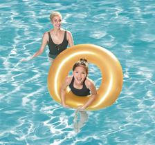 Boia Circular Dourada Infantil Praia Piscina 91cm Bestway