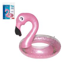 Boia Circular Inflavel Flamingo Com Glitter Funs 58Cm Boia Circular Inflavel Flamingo Com Glitter Funs 58Cm