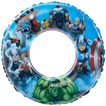 Boia Circular Inflável Infantil De Piscina E Praia 72 Cm Cor Azul Super Heróis Marvel Vingadores Etitoys