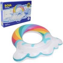 Boia Circular Inflavel Nuvem Arco Iris Glitter 106X103Cm Sun
