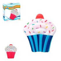 Boia Colchão De Piscina Bolo Cupcake Grande Inflável Bronzeador
