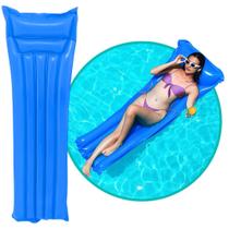 Boia Colchão De Piscina Grande Inflável Bronzeador Azul Boia Colchão De Piscina Grande Inflável Bronzeador Azul