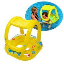 Boia com guarda sol inflável infantil tipo fralda cobertura para sol