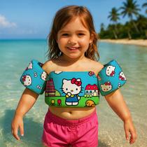 Boia de Braço Colete Infantil para Nadar Praia Piscina Estampa Gatinha Laço Vermelho Boia de Braço Colete Infantil para Nadar Praia Piscina Estampa Gatinha Laço Vermelho
