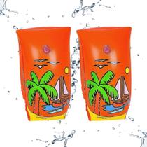 Boia de Braço Infantil Inflável Laranja 30x15cm (6-12 anos)