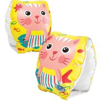 Bóia de Braço para Bebê Crianças Inflável Gatinho Feliz Boia infantil Intex 56665