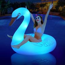 Boia de Cisne Inflável FlyfreeU com Luzes Solares para Adultos