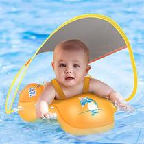Bóia de natação para bebê com proteção solar UPF50+ - Amarelo, Tamanho L