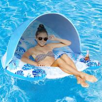 Bóia de piscina COOLCOOLDEE com dossel para adultos, tamanho XL