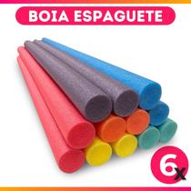 Boia Espaguete Macarrão Flutuador Piscina Natação Hidro 6 Un