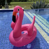 Boia Flamingo Rosa Infantil Inflável C/ Assento Verão - Elite
