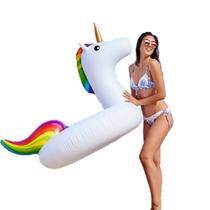 Boia Flamingo Unicornio Gigante Piscina Inflável 120cm Adulto