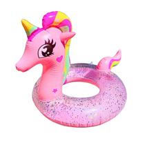 Boia Glitter 70cm Unicórnio 3D Infantil Rosa Piscina Férias