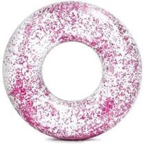 Boia Glitter Inflável Circular Transparente Com 90 Cm