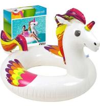 Boia Grande Piscina Unicornio Redonda Praia Inflável 1,10m Adulto - Bel Fix