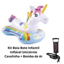 Boia Infantil Inflável Piscina Unicórnio Cavalinho + Bomba