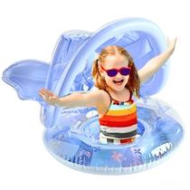 Boia Infantil Sereia Com Fralda Cobertura Sol Piscina Mar