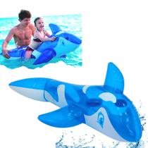 Boia inflável Baleia Azul 140x80cm infantil p/ Piscina Praia p/ crianças