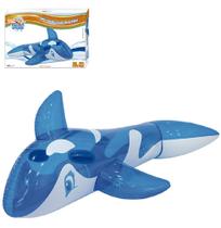 Boia Inflável Baleia Translucida Azul com Alça 80cm - Wellmix