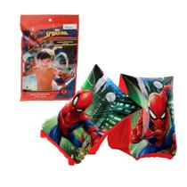 Boia Inflável Braço Infantil Spiderman 18kg 18x14cm Piscina Praia Sol Verão Criança Salva Vidas Segurança Mar Homem Aranha
