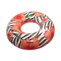 Boia Inflável Circular Tropical Piscina 1,19m Vinil Boia Inflável Circular Tropical Piscina 1,19m Vinil