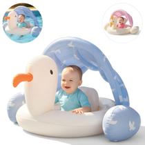 Boia Inflável Cisne Com Toldo Infantil Segura E Confortável Gaivota ou Cisne