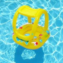 Boia inflavel com cobertura infantil assento bebe piscina protetor guarda sol menina menino verão