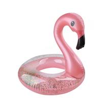 Boia Inflável Flamingo Piscina Bote Rosa Infantil c/ Glitter